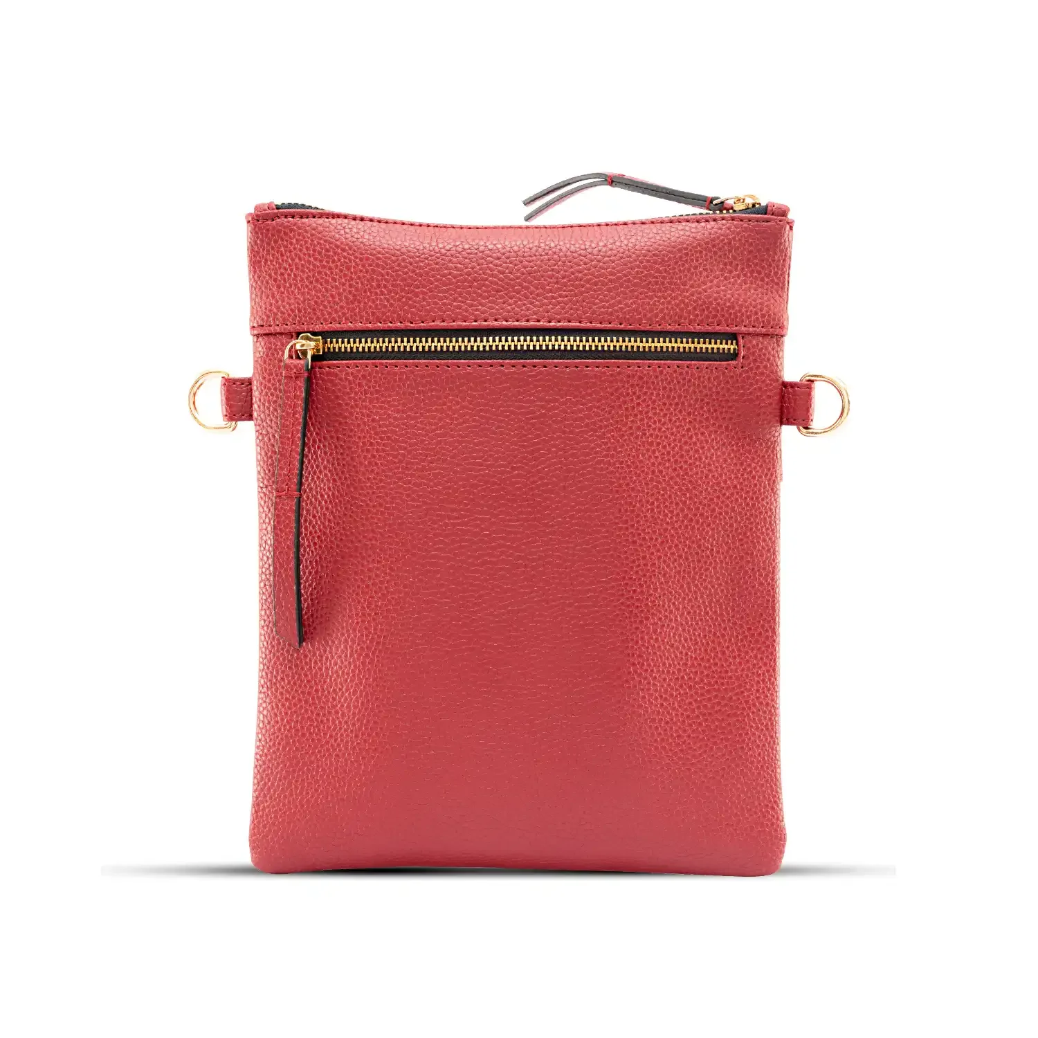Triple Zipper Bag  in Wine Red, image 4
